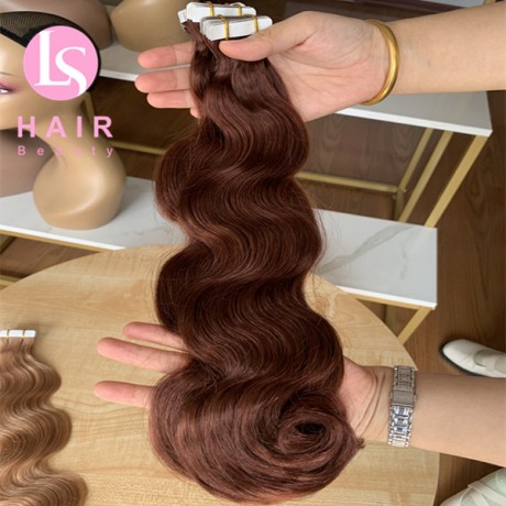 Indian virgin human hair Tape in extensions color 27 vs color 33