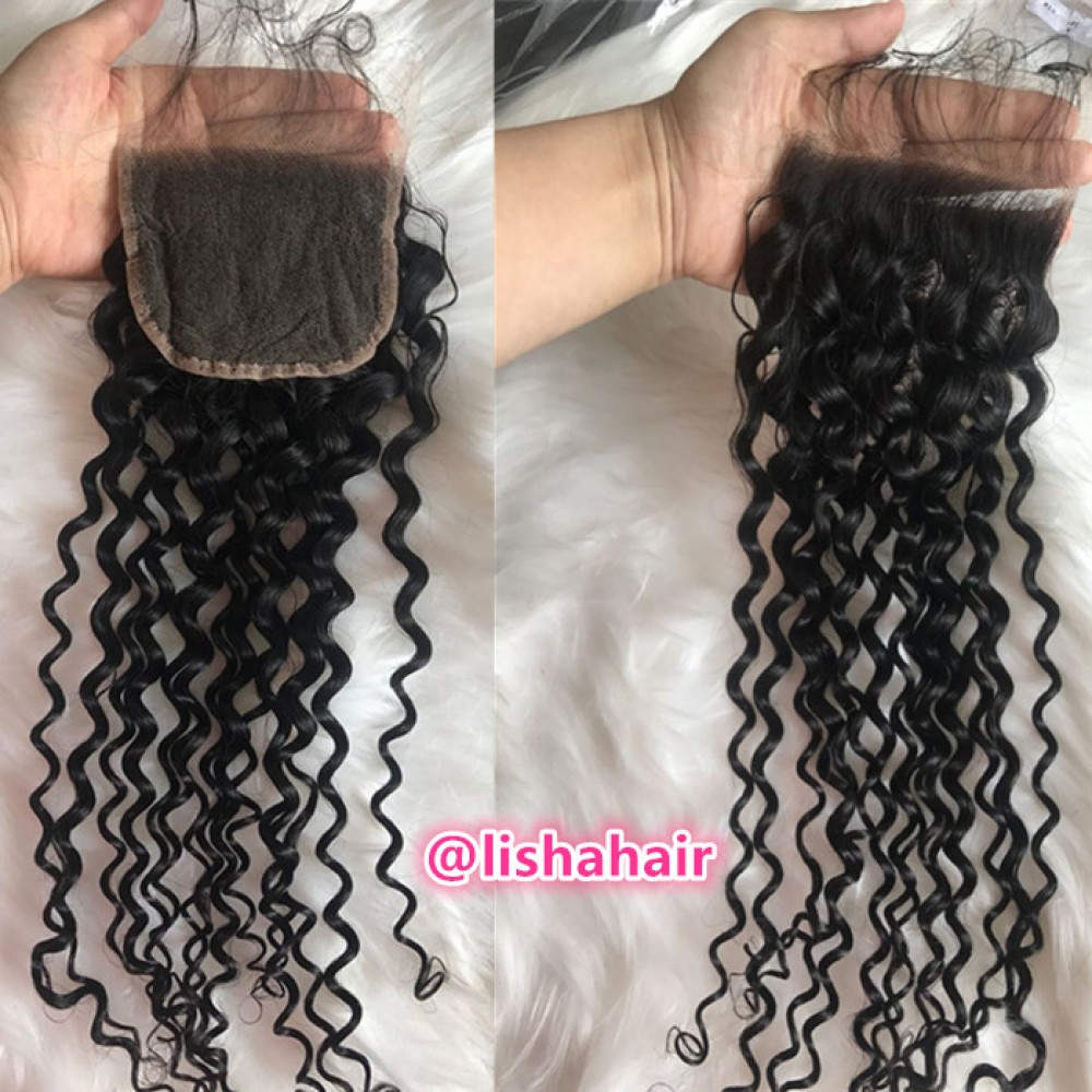 Curly 4x4 HD Lace Closure with baby hair bleached knots DHL Fast Free Shipping Curly 4x4 HD Lace Closure with baby hair bleached knots DHL Fast Free Shipping