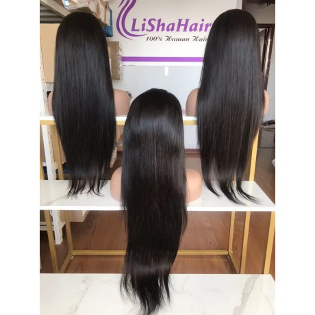 13x4 HD Lace Front Wigs 180% density Silky Straight Indian Virgin human Hair pre plucked hairline