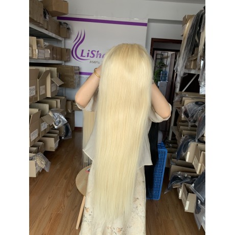 13x4 hd lace frontal wig 613 blonde Indian virgin human hair pre plucked hairline 20''-30'' long 