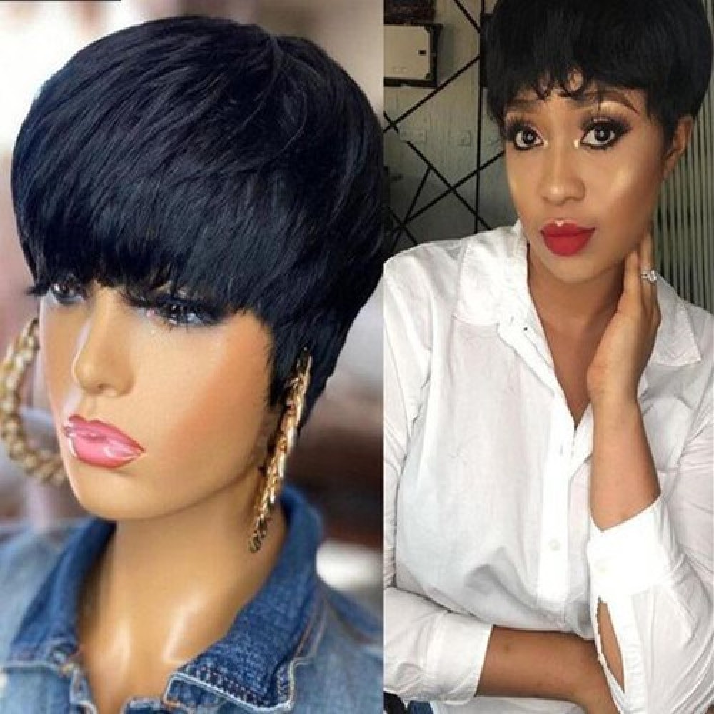 pixie cut short silky straight 4x4 Human Hair lace closure Wigs For Women Natural Black Color LS7123 pixie cut short silky straight 4x4 Human Hair lace closure Wigs For Women Natural Black Color LS7123