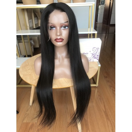 13x6 HD lace full frontal wig 180% density Indian virgin human hair silky straight and body wave style 