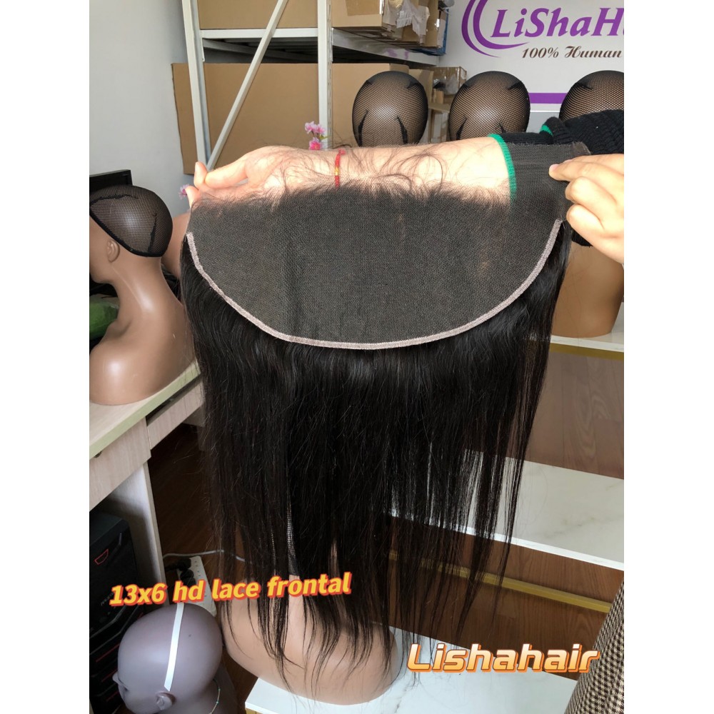 13x6 HD lace frontal with small knots virgin human hair 16-20inch in stock ! LS4271