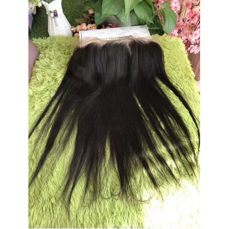 Human Hair 13x6 Lace Frontal with small knots Free Part Ear to Ear Human Hair natural color 