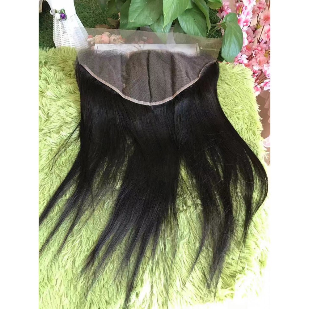 Human Hair 13x6 Lace Frontal with small knots Free Part Ear to Ear Human Hair natural color 