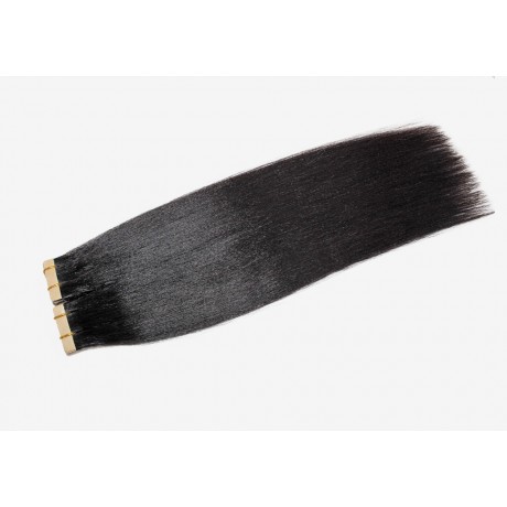 Indian Virgin remy Human Hair Tape Ins Yaki straight Natural  Color 100gpc