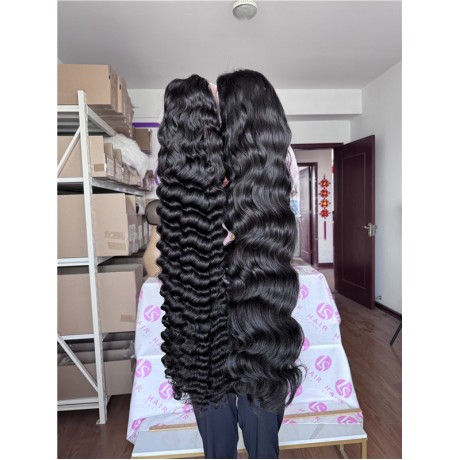 13x6 transparent lace full frontal wig virgin human hair straight /body wave/deep wave texture 14-40inch