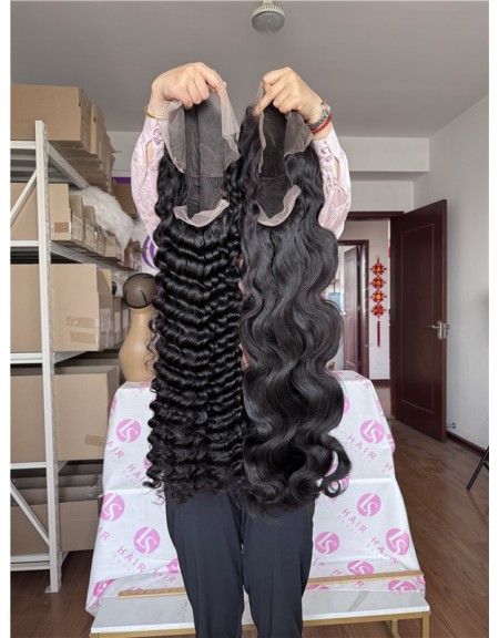 13x6 transparent lace full frontal wig virgin human hair straight /body wave/deep wave texture 14-40inch