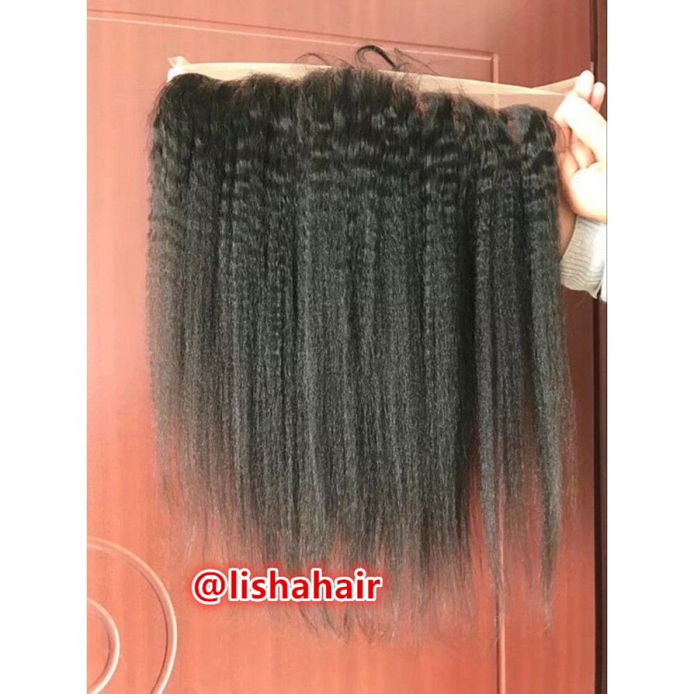 Brazilian Ear To Ear 13x4 Lace Frontal Closure kinky straight Remy Human Hair Frontal Free Part With Natural Hairline Pre Plucked Brazilian Ear To Ear 13x4 Lace Frontal Closure kinky straight Remy Human Hair Frontal Free Part With Natural Hairline Pre Plucked