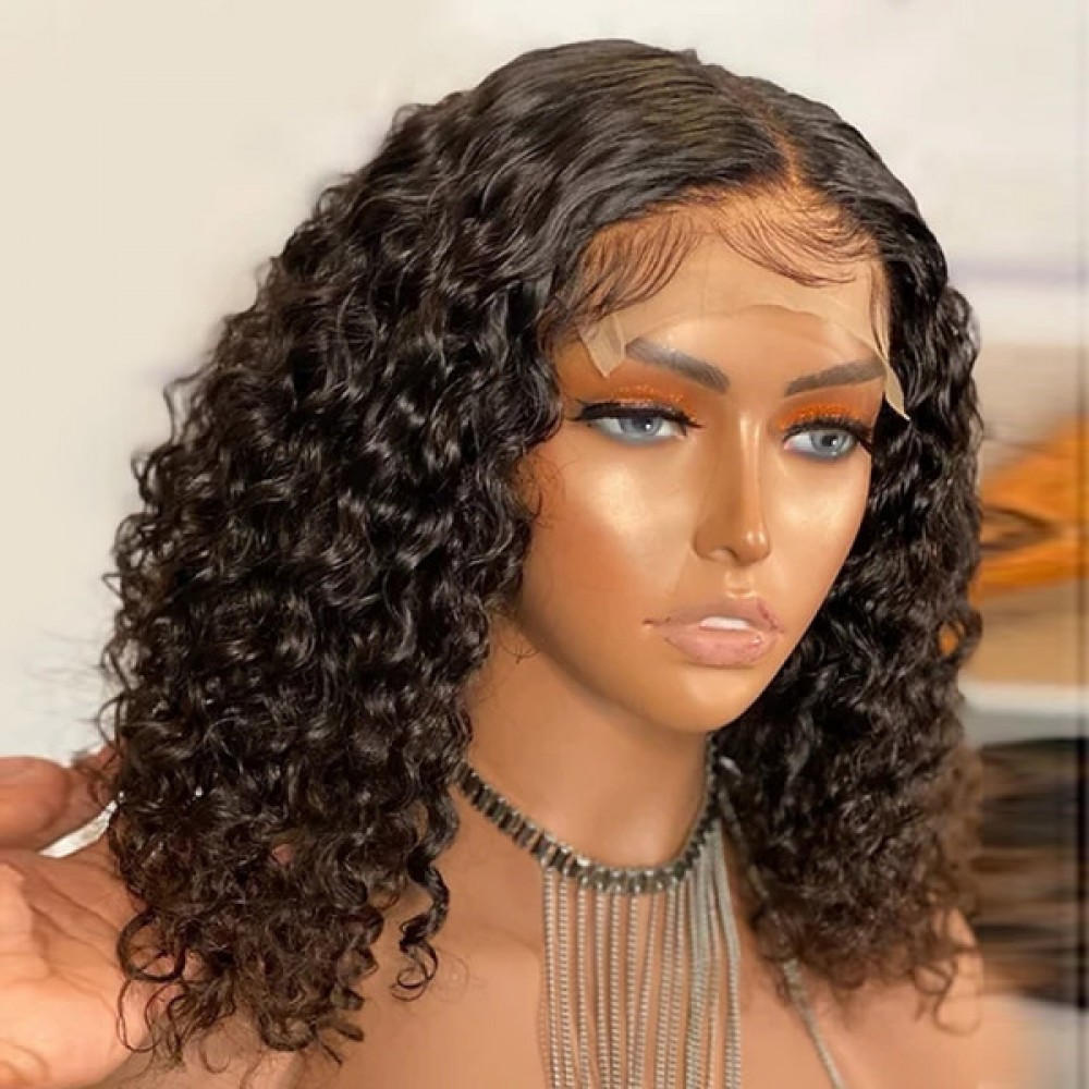 14inch Curly style 5x5 Lace closure Human Hair Wigs Brazilian virgin human hair Bob Lace Wig 180% density Pre Plucked LS7165 14inch Curly style 5x5 Lace closure Human Hair Wigs Brazilian virgin human hair Bob Lace Wig 180% density Pre Plucked LS7165