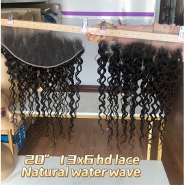 13x6 hd Lace Frontal Closure  natural water wave style small knots With Baby Hair