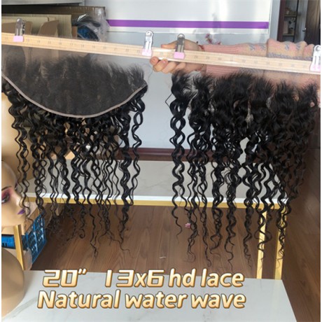 13x6 hd Lace Frontal Closure  natural water wave style small knots With Baby Hair