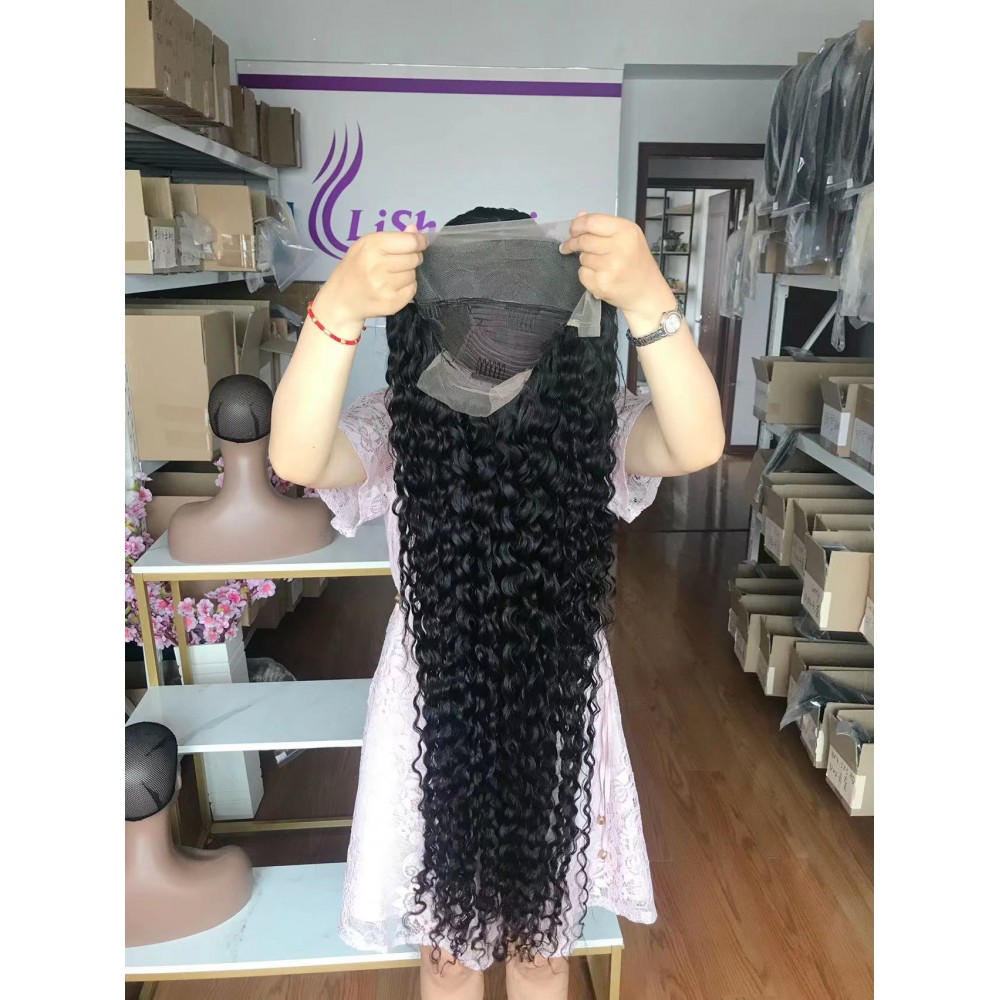40inch water wave human hair 13x4 transparent lace frontal wig 200% density 40inch water wave human hair 13x4 transparent lace frontal wig 200% density