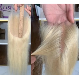 5x5 hd lace closure 613 blonde color Indian virgin human hair