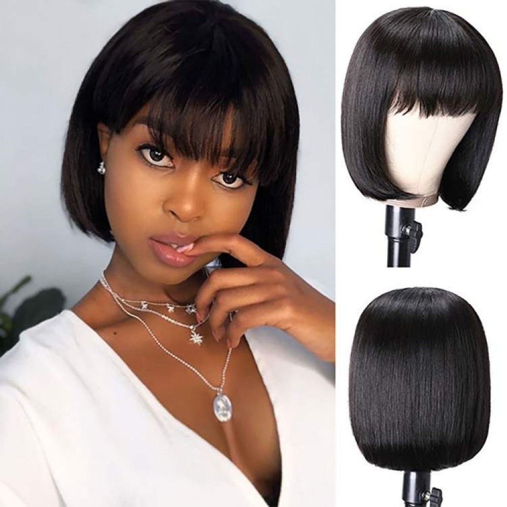 180% density Lace Front Short Bob Wig Brazilian virgin Human Hair Wigs With Bangs Straight Hair LS5221 180% density Lace Front Short Bob Wig Brazilian virgin Human Hair Wigs With Bangs Straight Hair LS5221