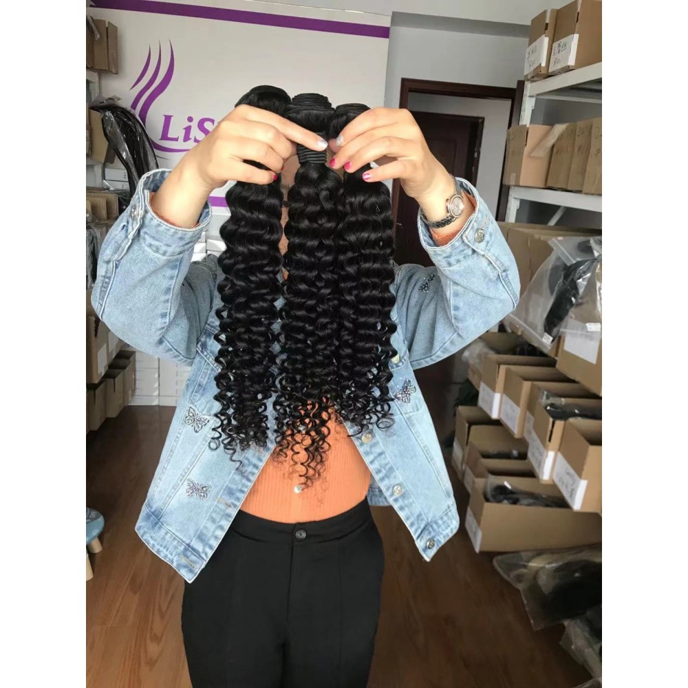 10 A deep curly Hair Bundles Brazilian Hair Weave Bundles 100% Human Hair Bundles Natural Color 3pcs 10 A deep curly Hair Bundles Brazilian Hair Weave Bundles 100% Human Hair Bundles Natural Color 3pcs