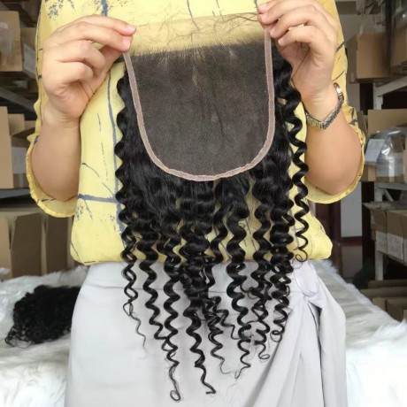 6x6 hd lace closure deep curly style pre plucked hairline with baby hair