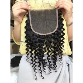 6x6 hd lace closure deep curly style pre plucked hairline with baby hair