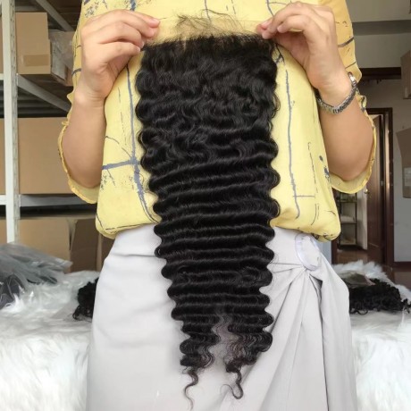 6x6 hd lace closure deep wave style pre plucked hairline with baby hair