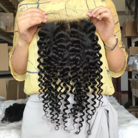 6x6 hd lace closure deep curly style pre plucked hairline with baby hair