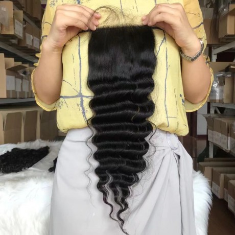 5x5 Hd Lace Closure Loose Deep Wave Style Pre Plucked Hairline With Baby Hair