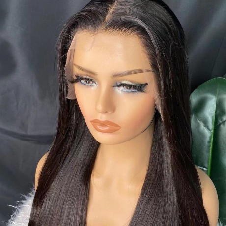 13x4 HD Lace Front Wigs 180% density Silky Straight Indian Virgin human Hair pre plucked hairline