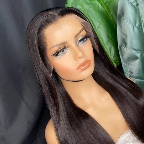 13x4 HD Lace Front Wigs 180% density Silky Straight Indian Virgin human Hair pre plucked hairline