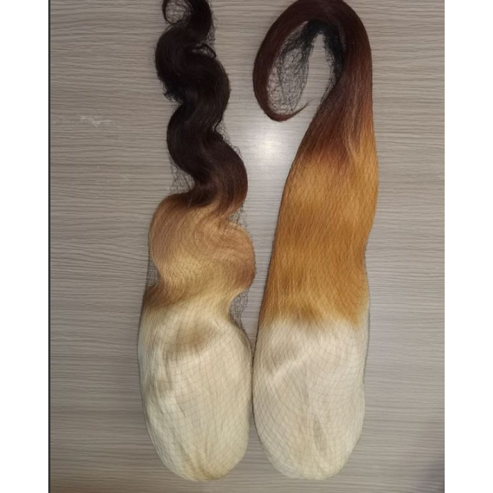 180 density ombre 3 tone colored human hair 13x4 transparent lace