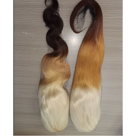180% density ombre 3 tone colored human hair 13x4 transparent lace front wig silky straight and body wave 