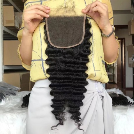 6x6 hd lace closure deep wave style pre plucked hairline with baby hair