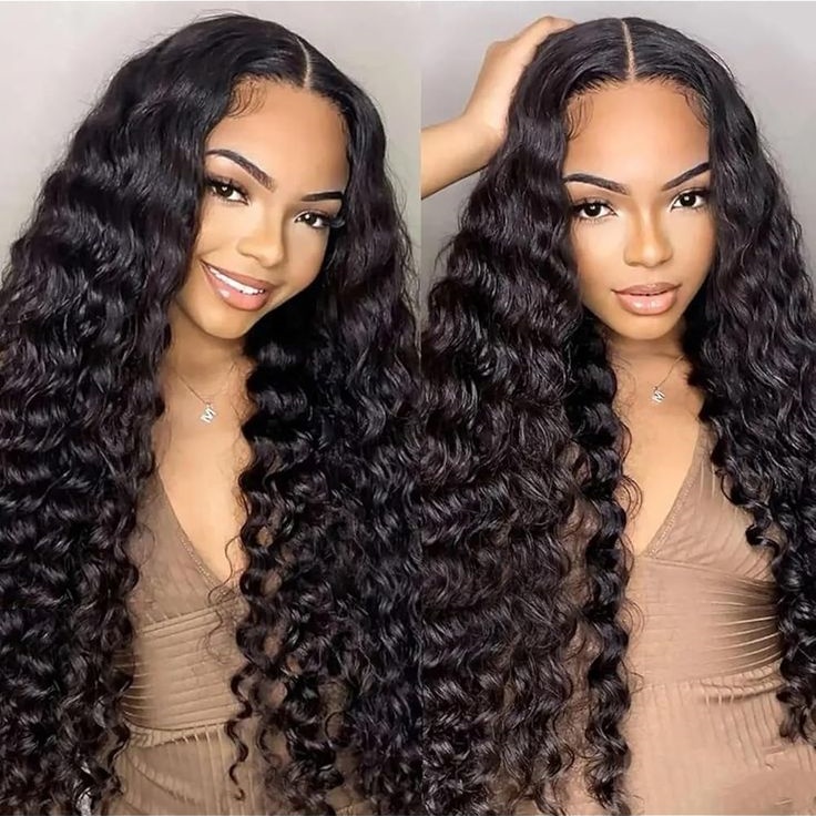 Lishahair 13x6 Deep Wave HD Lace Front Wigs 200% density for Black Women Glueless Wigs Human Hair Pre Plucked with Baby Hair