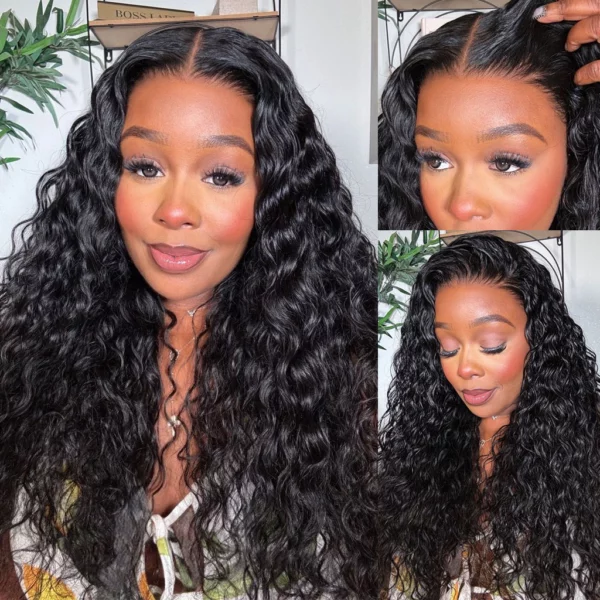 13&times;4 HD Lace Frontal Wigs Pre-Bleached Knots Glueless Water Wave Lace Wigs 180% Density